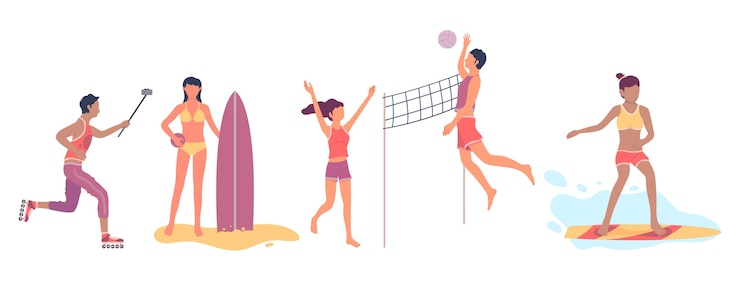 Vecteur gratuit pack sport d'été design plat