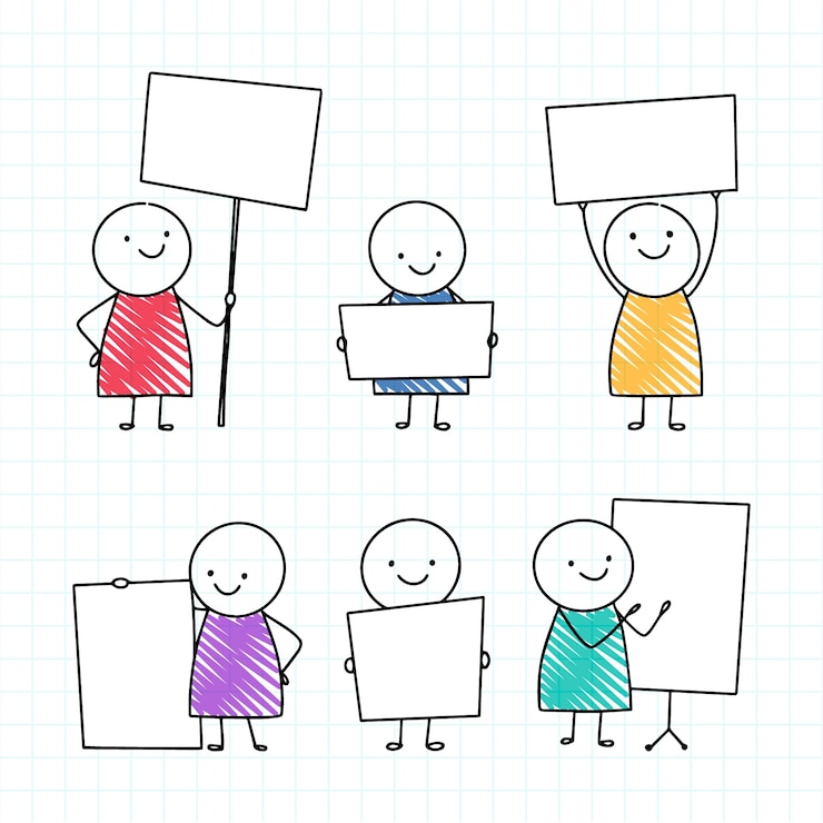 Vecteur gratuit pack stickman dessiné à la main