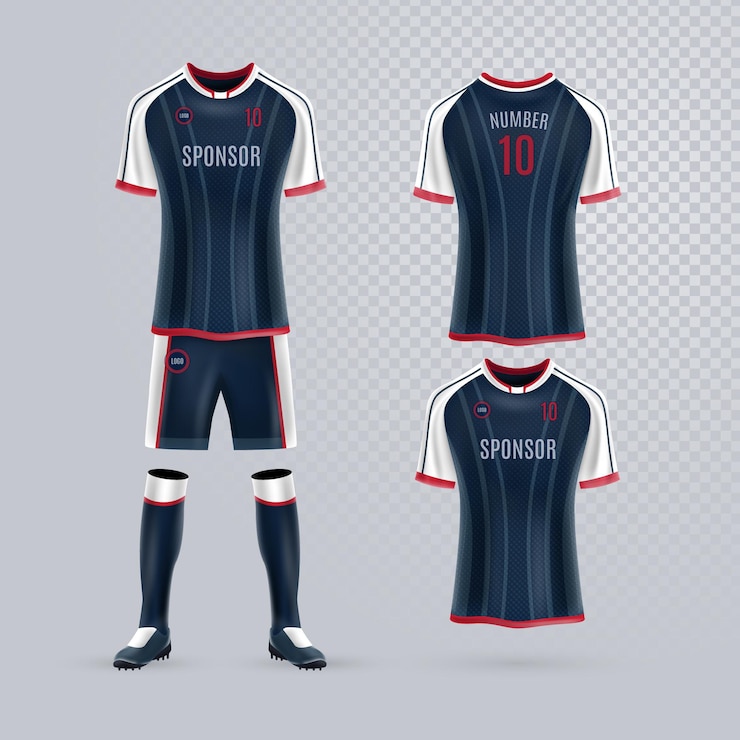 Vecteur gratuit pack d'uniformes de football