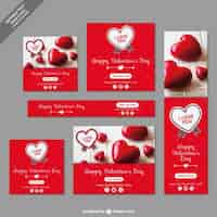 Vecteur gratuit pack valentine