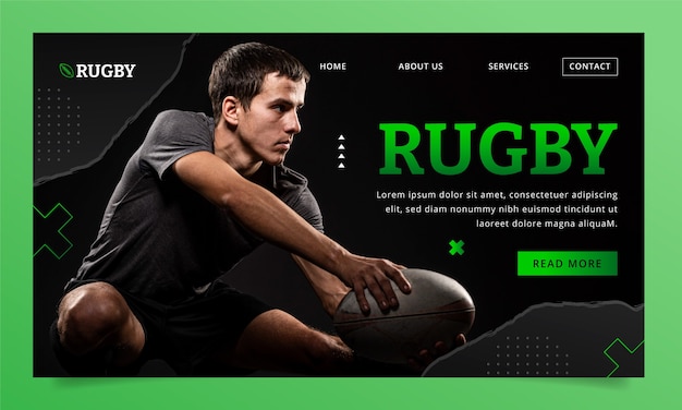 Page d'accueil du jeu de rugby en gradient