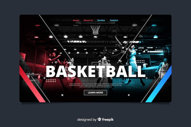 Vecteur gratuit page d'atterrissage sport basket
