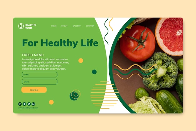 Page De Destination Des Aliments Bio Et Sains