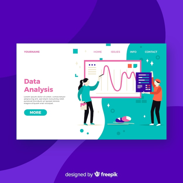 Vecteur gratuit page de destination de l'analyse des données