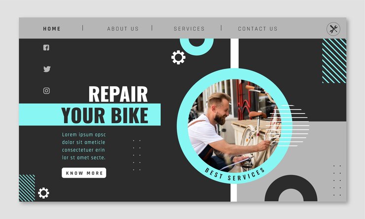 Vecteur gratuit page de destination de l'atelier de réparation design plat