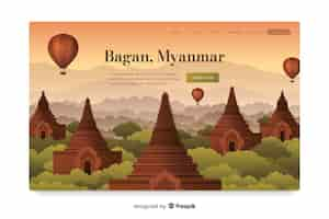 Vecteur gratuit page de destination avec bagan