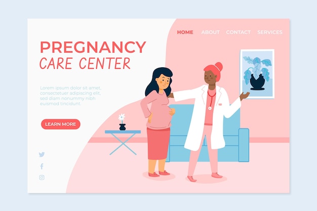 Page de destination de la consultation de grossesse