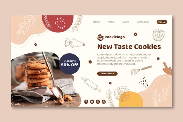 Vecteur gratuit page de destination des cookies