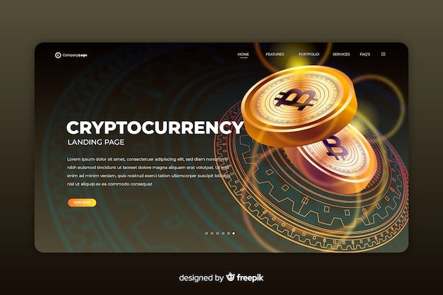 Page de destination de crypto-monnaie
