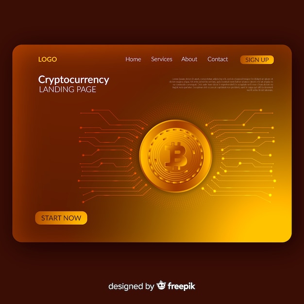 Page de destination de crypto-monnaie