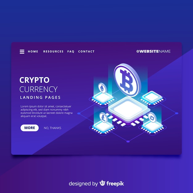 Vecteur gratuit page de destination de crypto-monnaie