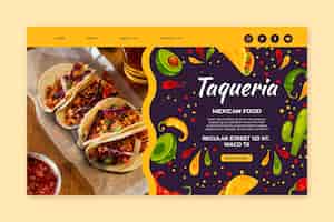 Vecteur gratuit page de destination de la cuisine mexicaine
