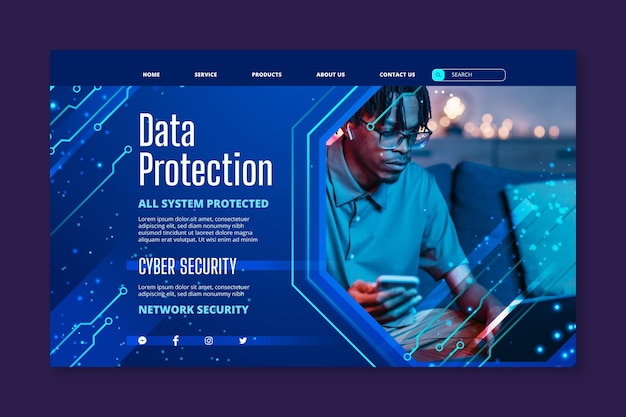 Page de destination de la cybersécurité