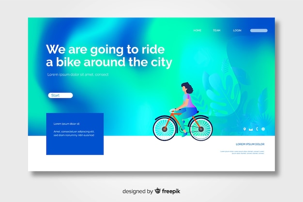 Page De Destination Avec Dégradé De Vélo