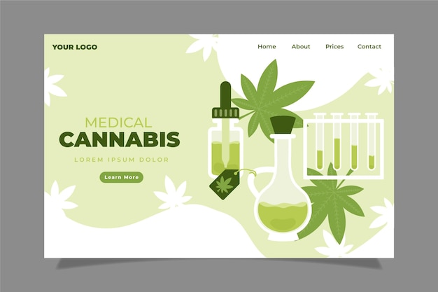 Vecteur gratuit page de destination du cannabis médical