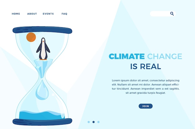 Vecteur gratuit page de destination du changement climatique dessinée à la main