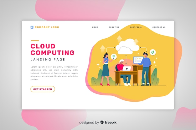 Page De Destination Du Cloud Computing