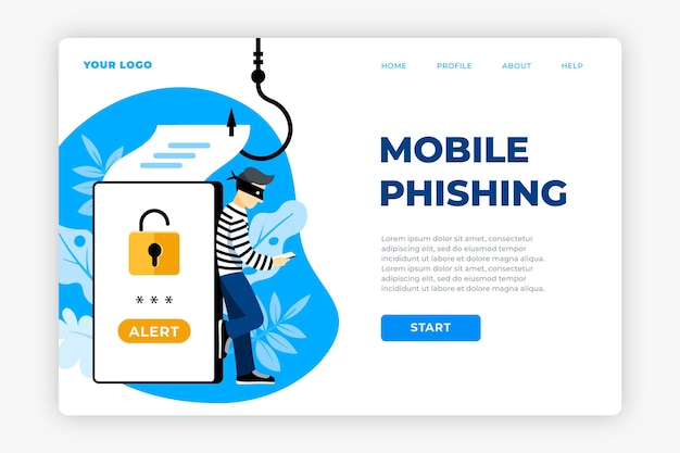 Vecteur gratuit page de destination du compte de phishing