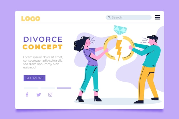 Page De Destination Du Concept De Divorce