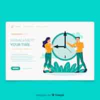 Vecteur gratuit page de destination du concept de gestion du temps