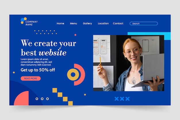 Vecteur gratuit page de destination du concepteur web design plat
