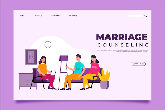 Page De Destination Du Conseil En Mariage