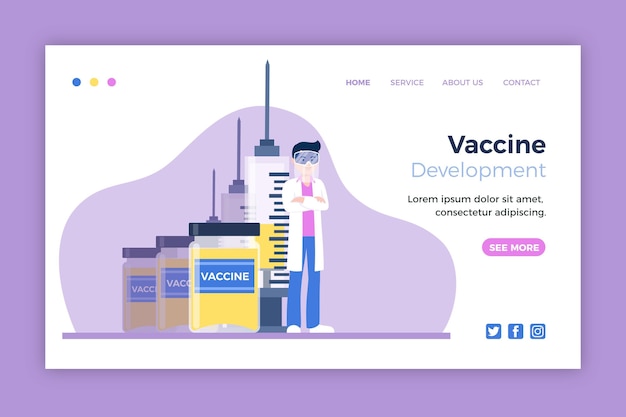 Page De Destination Du Développement D'un Vaccin