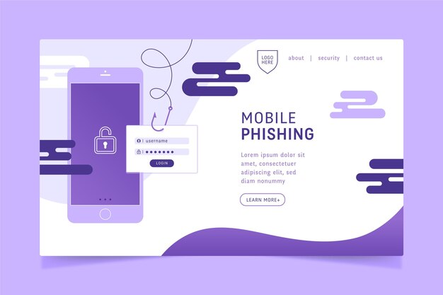 Vecteur gratuit page de destination du phishing mobile