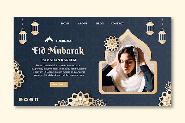 Vecteur gratuit page de destination du ramadan