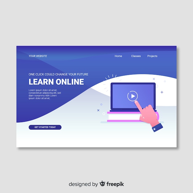 Vecteur gratuit page de destination de l'éducation en ligne