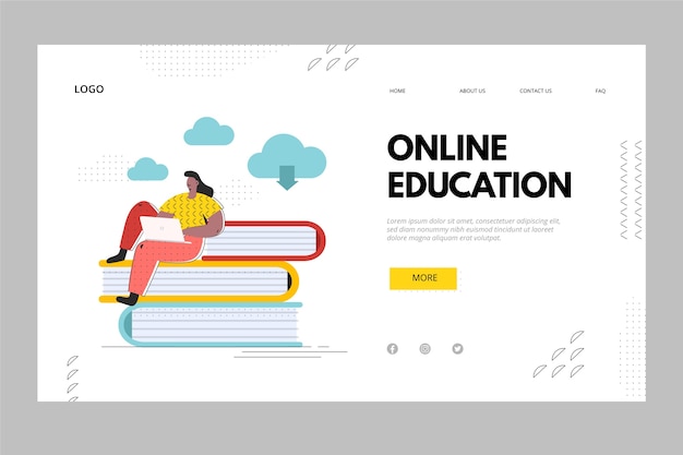 Page De Destination De L'éducation Et Des Livres En Ligne