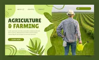 Vecteur gratuit page de destination de l'entreprise agricole dessinée à la main