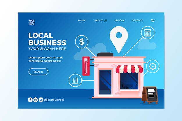 Page De Destination De L'entreprise Locale