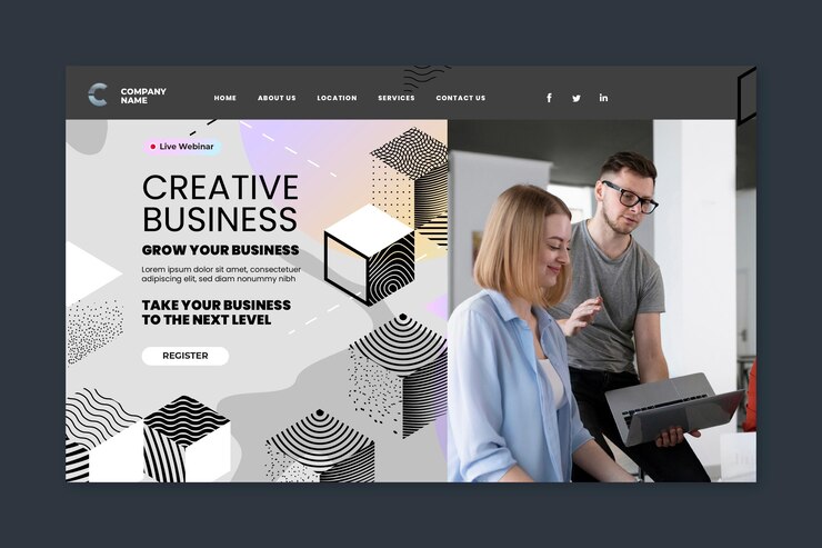 Vecteur gratuit page de destination des entreprises créatives
