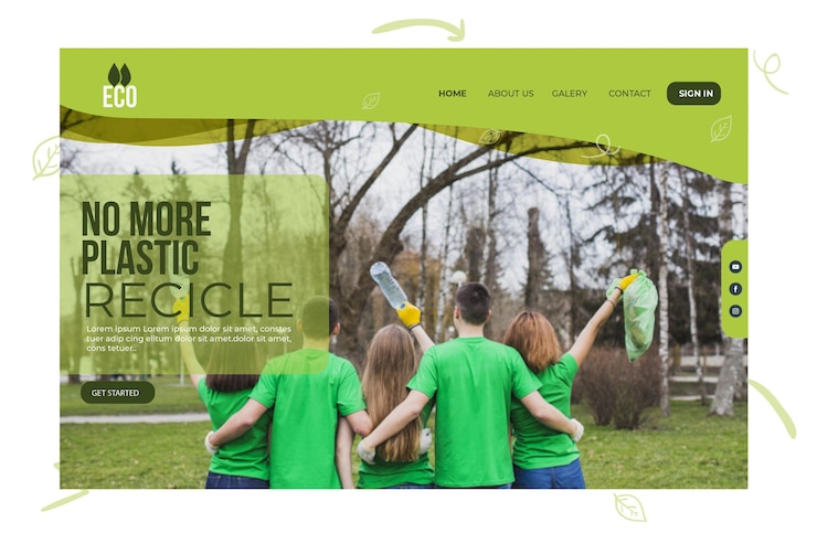 Vecteur gratuit page de destination de l'environnement de l'environnement