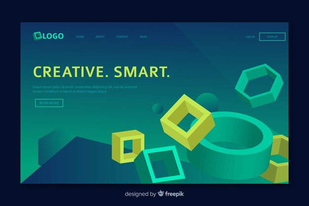 Page de destination géométrique avec éléments Web