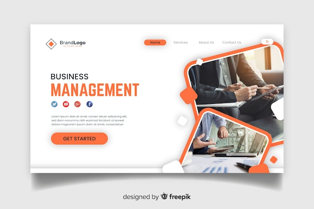 Page De Destination De Gestion D'entreprise