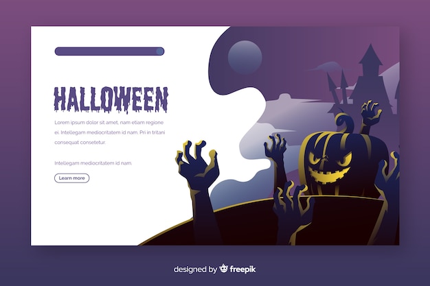 Page De Destination Halloween Design Plat