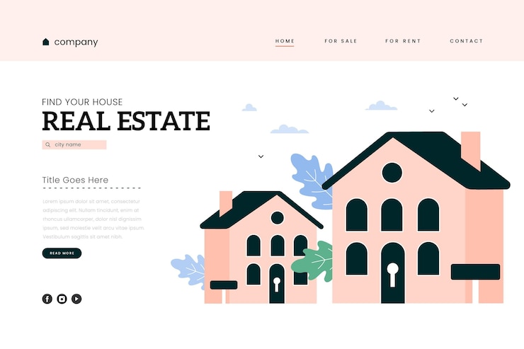 Vecteur gratuit page de destination immobilière