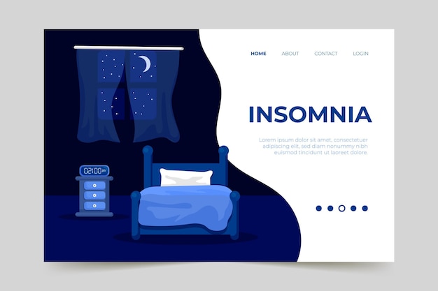 Page De Destination De L'insomnie Design Plat