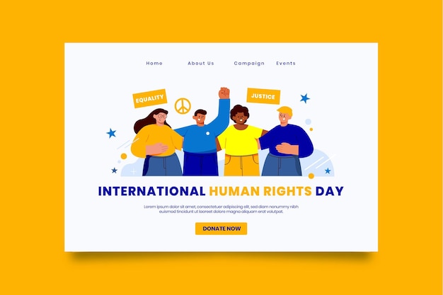 Page de destination de la journée internationale des droits de l'homme