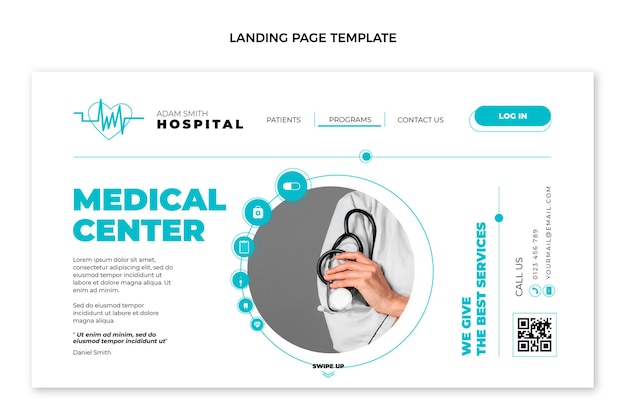 Vecteur gratuit page de destination médicale design plat