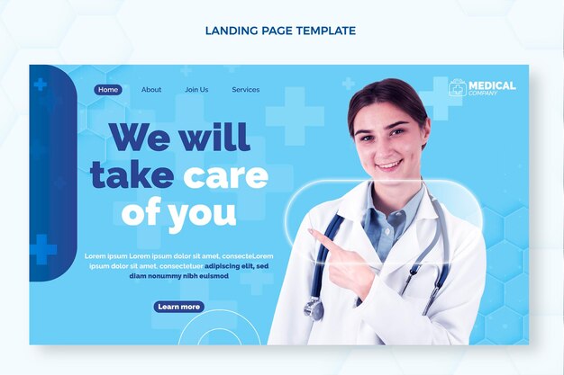 Page de destination médicale plate