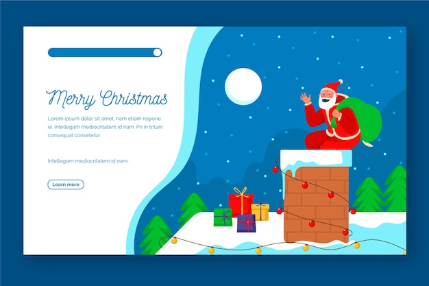 Vecteur gratuit page de destination de noël design plat