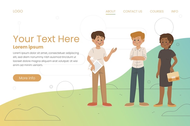Vecteur gratuit page de destination avec des personnes
