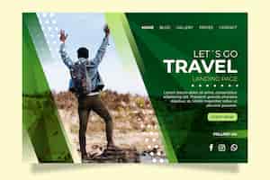 Vecteur gratuit page de destination avec photo