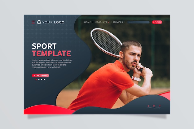 Page De Destination Sportive Avec Image