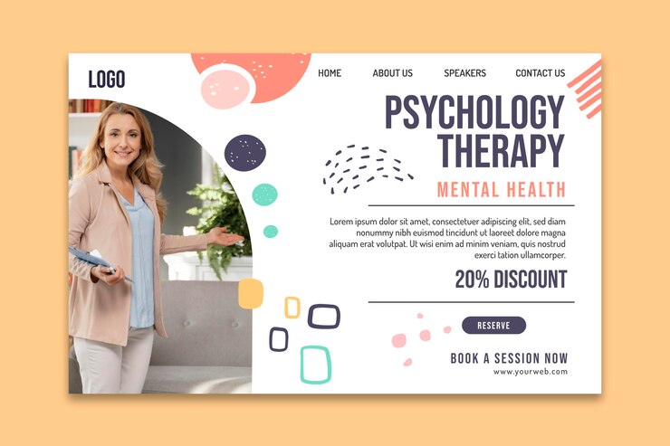 Vecteur gratuit page de destination de la thérapie psychologique