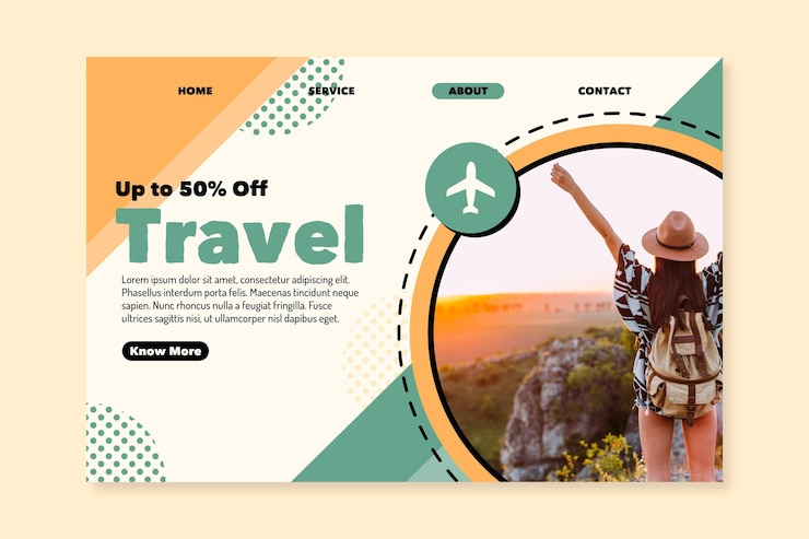 Vecteur gratuit page de destination de la vente de voyages