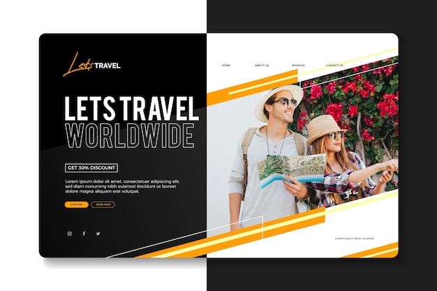 Page de destination de la vente de voyages